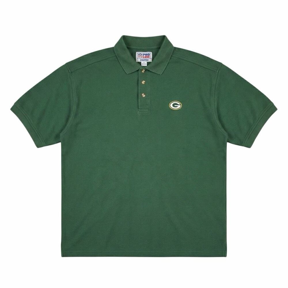 Vintage 90s Starter Pro Line Green Bay Packers Polo Shirt XXL Green - Picture 2 of 5